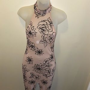 Forever21 nude & black jumpsuit